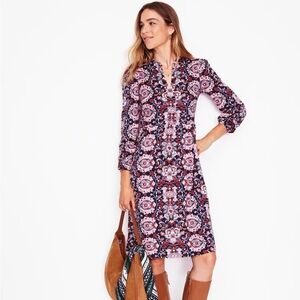 Boden Naomi Relaxed Jersey Multicolor Floral Dress Size 8